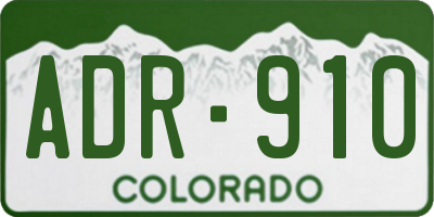 CO license plate ADR910