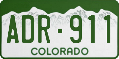 CO license plate ADR911