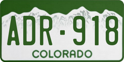 CO license plate ADR918