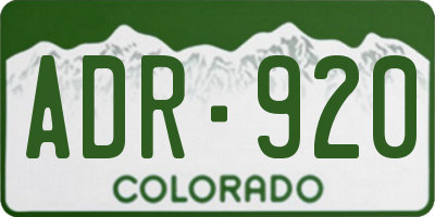 CO license plate ADR920