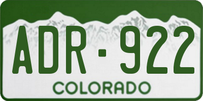 CO license plate ADR922