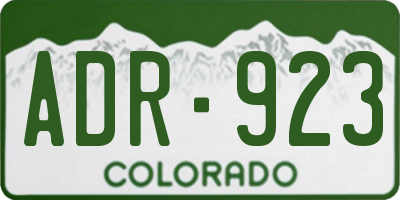 CO license plate ADR923
