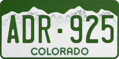 CO license plate ADR925