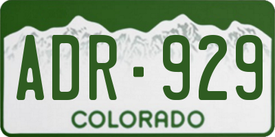 CO license plate ADR929