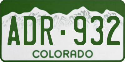 CO license plate ADR932