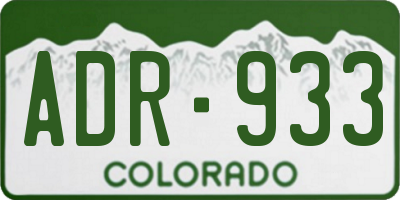 CO license plate ADR933
