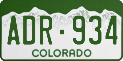 CO license plate ADR934