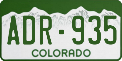 CO license plate ADR935