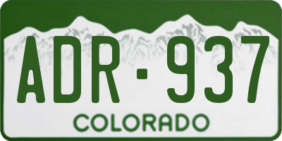 CO license plate ADR937