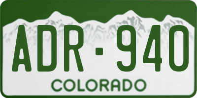 CO license plate ADR940