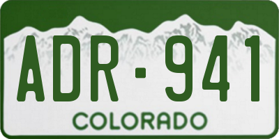 CO license plate ADR941