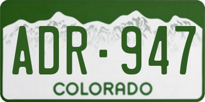 CO license plate ADR947