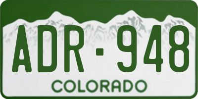 CO license plate ADR948