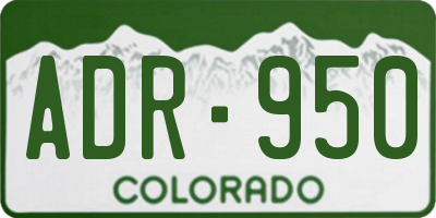 CO license plate ADR950