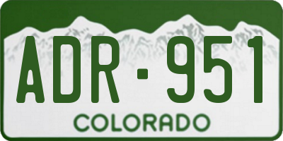 CO license plate ADR951
