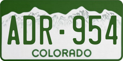 CO license plate ADR954