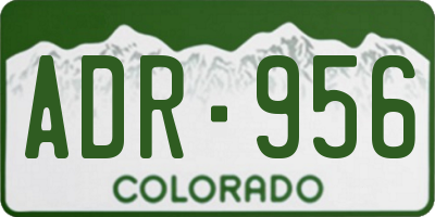 CO license plate ADR956