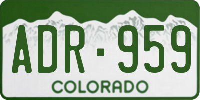 CO license plate ADR959