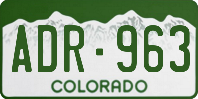 CO license plate ADR963