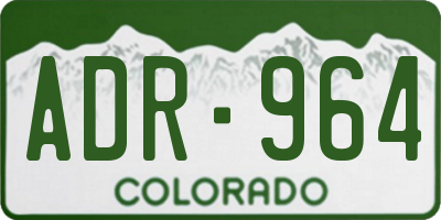 CO license plate ADR964