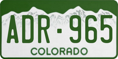 CO license plate ADR965