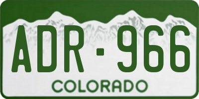 CO license plate ADR966
