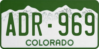 CO license plate ADR969
