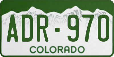 CO license plate ADR970