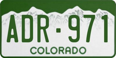 CO license plate ADR971