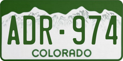 CO license plate ADR974
