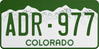 CO license plate ADR977