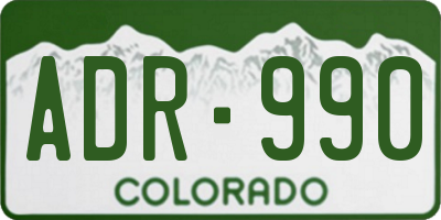 CO license plate ADR990