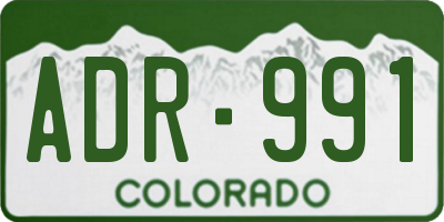 CO license plate ADR991