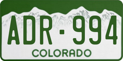 CO license plate ADR994