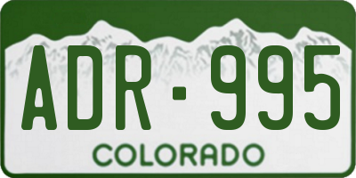 CO license plate ADR995