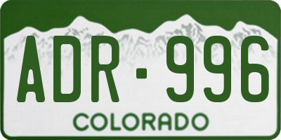 CO license plate ADR996