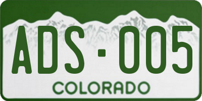 CO license plate ADS005