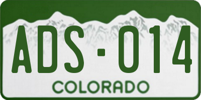 CO license plate ADS014