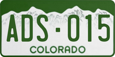 CO license plate ADS015