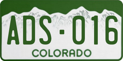 CO license plate ADS016
