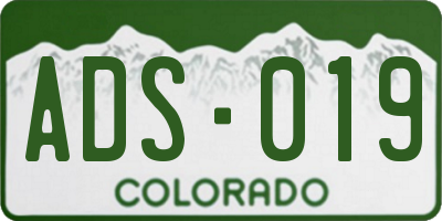 CO license plate ADS019