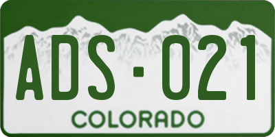 CO license plate ADS021