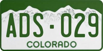 CO license plate ADS029
