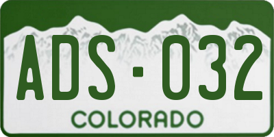 CO license plate ADS032