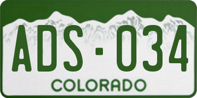 CO license plate ADS034