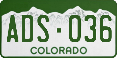 CO license plate ADS036