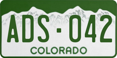 CO license plate ADS042