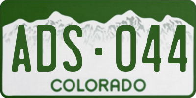 CO license plate ADS044