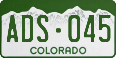 CO license plate ADS045