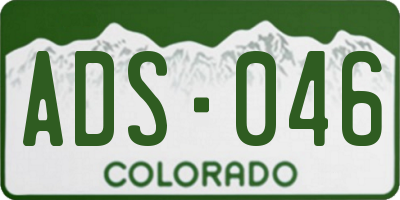 CO license plate ADS046